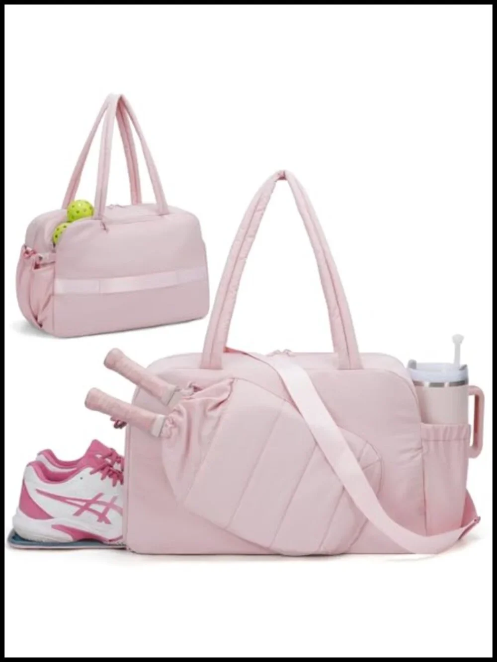 Pickleball Bag with Paddle & Ball Pockets, Shoe Compartment, 25L